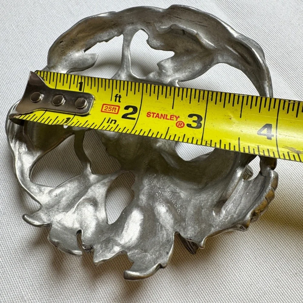 Seagull Canada Pewter Hummingbird Flower Pot Lid Topper Vintage 1995 Silver Tone